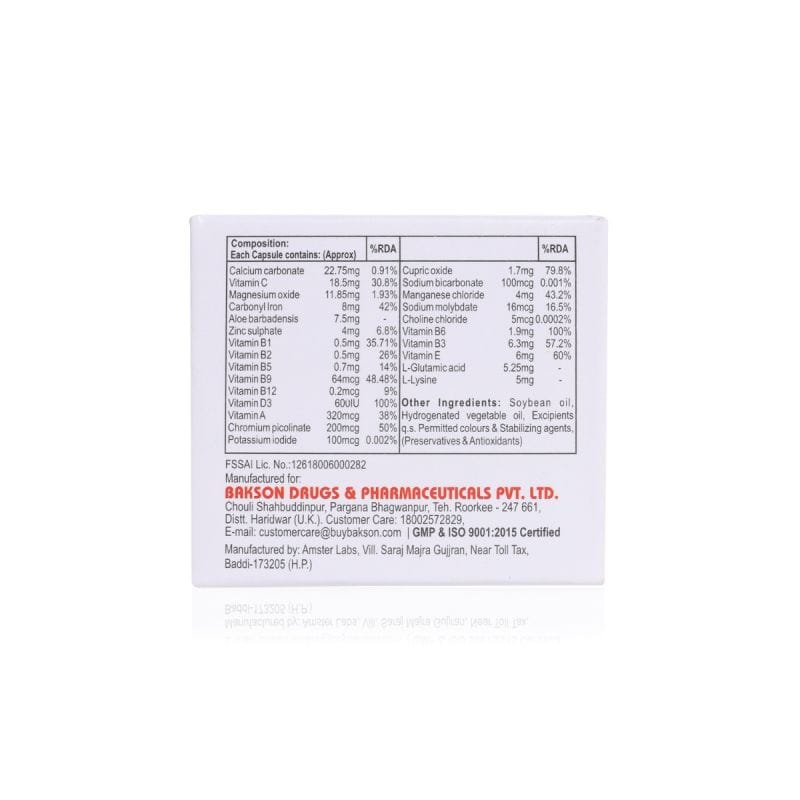 BAKSON VITAMIN D PLUS-50 CAPSULES