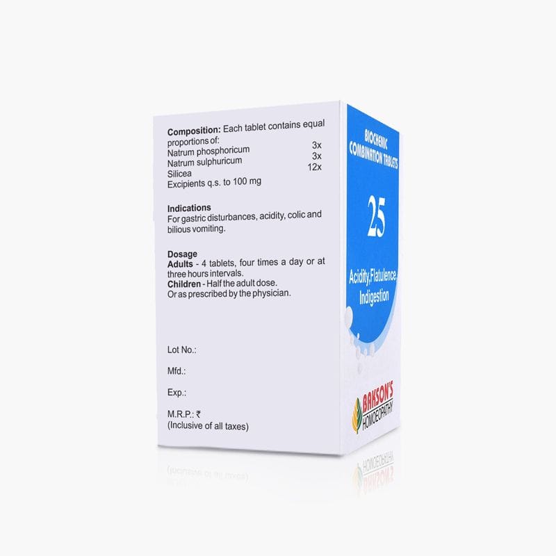 BAKSON BCT # 25 (ACIDITY, FLATULENCE INDIGESTION)