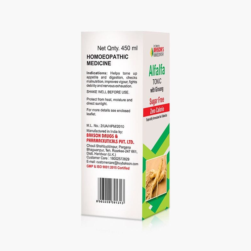 BAKSON ALFALFA TONIC WITH GINSENG (SUGAR FREE)