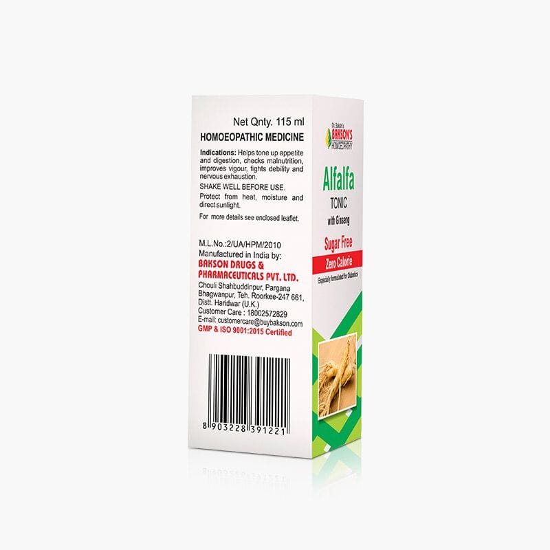 BAKSON ALFALFA TONIC WITH GINSENG (SUGAR FREE)