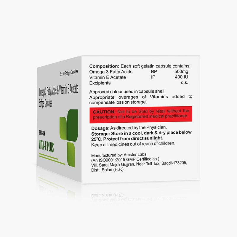 BAKSON VITA-E PLUS (Omega 3 Fatty Acids & Vitamin E Acetate Softgel Capsules)